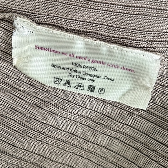 MM Lafleur Graham Beige Ribbed Tie Front Draped Kimono Long Ballet Cardigan - M - Picture 15 of 16